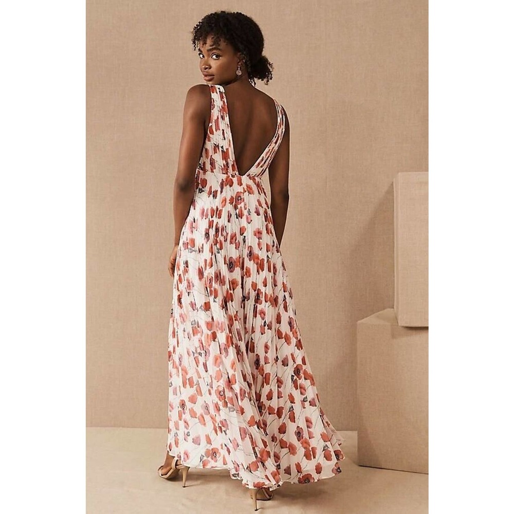 Fame and Partners Floral Maxi Dress in Cream and Red